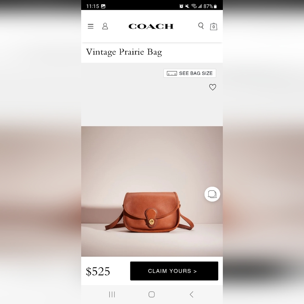 Sold Vintage Coach Prairie Bag #9954 - Picture 14 of 14